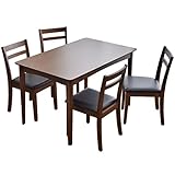 タンスのゲン ダイニングテーブルセット 5点セット 4人用 120cm × 75cm 北欧 テーブル 椅子 ブラウン × PVCブラック 11719138 04