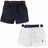 ラルフローレン　ショート パンツ （白色・紺色）【月齢：9ヶ月・1歳】（並行輸入品） (9M（9ヶ月）, 白色)