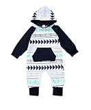Nicellyer 赤ちゃん幼児キッズパーカー長袖ボディスーツロンパースジャンプスーツ Blue 90