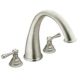 Moen T920BN Kingsley Two-Handle High Arc Roman Tub Faucet without Valve, Brushed Nickel [並行輸入品]