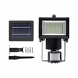 MEIKEE LED 投光器 60個LED ソーラーセンサーライト フラッドライト 人感センサー ソーラーライト ガーデンライト 300ルーメン 6000K 防水仕様IP65 昼白色 屋外 防犯 防災
