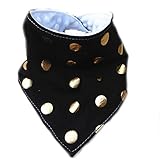 Amyster Handmade Baby Bandana Drool Bibs for Drooling (Polka Dot Black Gold) by Amyster