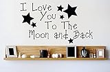 Design with Vinyl 2015 BS 227 I Love You To The Moon And Back Nursery Rhyme Wall Decal 10 x 20 Black