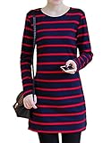 (オーセンティック) AUTHENTIC マタニティ 授乳服 授乳口付 ワンピース ボーダー 授乳 コットン カジュアル (M, レッド)