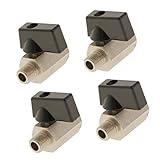 Baosity 4個　ボールバルブ　メスｘオス-1/8 NPT　遮断スイッチ　真鍮　1/4回転開閉　全ポート　