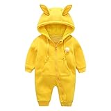 Zhhlinyuan ロンパース カバーオール Newborn ベビー Boy Girl Infant Long Sleeve Hooded hoodie Romper Jumpsuit Bodysu