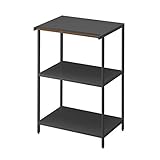 ブラック／キッチンラック 3段 シェルフ 収納 シンプル スッキリ ナチュラル モノトーン ホワイト ブラック3