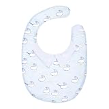 Reversible Baby Bib: Baby Boy Blue Whale Print with Dress Collar by Crummy Bunny
