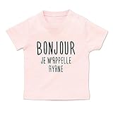 名入れ Tシャツ / ベビーサイズ [BT413] 80cm ライトピンク 出産祝い 誕生日 プレゼント おしゃれな 名前入り ベビー服