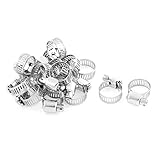 uxcell ホースバンド ホースクランプ ステンレス 金属 パイプクリップ 調整可能 シルバートーン 16個入り