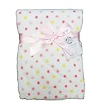 Supersoft Superior Quality Luxurious White Multi Pink Spotty Design Pram/Crib Blanket by KATIES PLAY