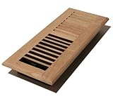 Decor Grates WL410-U 4-Inch by 10-Inch Wood Louver Floor Register, Unfinished Oak [並行輸入品]