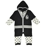 Mademoiselle papillon フード付き 忍者 ジップアップ カバーオール Hoody Zip Up Ninja All in One 【ブラックsize:80】
