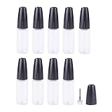 MACUJO ユニコーンボトル 10ml/15ml/20ml/30ml リキッドボトル 針付き スポイトボトル 接着剤ボトル 替え容器 液体 貯蔵用 DIY用 液体ドロッパーボトル グルーボトル (ブラック-10ML,10PCS)