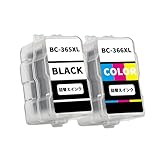 Canon用 キャノン用 BC-365XL BC-366XL 共通用詰め替えインク補充インクブラック*1本+カラー*1本対応機種:PIXUS TS3530【互換インク/大容量/個包装/説明書付き】