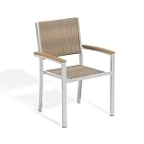 Oxford Garden Travira Armchair Antique Resin Wicker Tekwood Natural Armcaps, 2-Pack [並行輸入品]