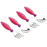 Gerber Graduates Safety Fork Spoon 4-Piece Set - Pink by Gerber Graduates