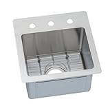 Elkay ECTSR15159BGMR2 18-Gauge Stainless Steel 15-Inch x 15-Inch x 9-Inch Single Bowl Kitchen Sink, 