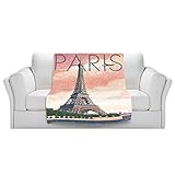 ブランケットウルトラソフトFuzzy 4サイズ！によりDiaNocheデザインからランタン押しエッフェル塔パリホームDecor Unique Designer芸術的スタイリッシュな寝室アイデアCouc