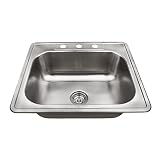MR Direct US1038 20-Gauge Topmount Single Bowl Stainless Steel Kitchen Sink by MR Direct