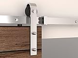 Hahaemall Modern Interior 8 – 16 ft j-shapeステンレススチールバーンドアハードウェアスライド木製ドアHeavyベアリングローラーセット 12FT Double