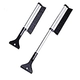 Xiton 車用雪ブラシ スノーブラシ スノースクレーパー 伸縮タイプ 雪ショベル 雪かき 霜取り 雪対策 軽量 携帯に便利