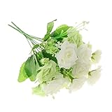 Lovoski おしゃれ　造花　装飾品　人工シルク　人工バラ　卓上　デコレーション　インテリア　2点セット　全6色選ぶ - 白