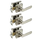 Probrico Passageキーレスドアノブ、ハンドルサテンニッケルFinished Locksets Door Lever-Style L03S DL03SSNPS
