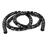 uxcell スパイラルケーブル　コンピュータの管理コード　ワイヤラップチューブ　プラスティック製　1M長　15mm直径　ブラック