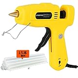 グルーガン スティック【15本付属】2段切替60/100W 強力ワックス スタンプ 印鑑【改良版】 手芸用 高温低温 強力粘着 速乾 LAOPAO 高品質 修理 ガラス接合工具 DIY プロ小型 軽量