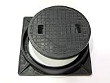 複合樹脂製マンホール(歩道用) 蓋+枠セット フタ径498mm 穴径450mm HRM-450