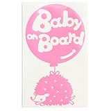 ピンク（桃色）Baby on board はりねずみ ハリネズミ 針鼠 動物 ステッカー 窓ガラス用シールタイプ キッズ 子供 妊婦 ※吸盤・マグネットタ...
