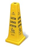 Rubbermaid FG627700 Safety Cone with Multi-Lingual Caution Imprint, Yellow, 10.5 Length x 10.5 Width