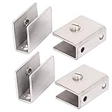 uxcell ガラスクリップ　クランプ ステンレス鋼材質 アジャスタブル ガラス棚クリップ