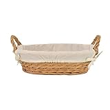 RURALITY Oval Wicker Woven Storage Baskets for Nursery with Liner and Handles (Small) by Rurality