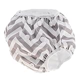 Perfk ベビー　水着　ベビースイミング　スイミングパンツ　 水遊び用布おむつ　フリーサイズ　調節可能 - ストライプ