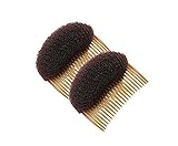 2PCS 女性女性の女の子のヘアスタイリングクリップ魅力的なバンプそれはボリュームインサートは、蜂蜜を行うヘアスタイラーツールは、スティックバンメーカーヘアコームヘアアクセサリーホット (褐色)