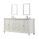 Direct洗面化粧台シンク6070d9-wtcクラシックパールダブルVanity withホワイトCarrara Marble Top 70" 6070D9-WTC-2M 1