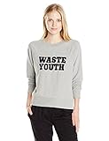 OBEY Women's Waste Youth French Terry Fleece Top Heather Grey Medium [並行輸入品]