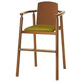 オリバー ダイニング キッズチェア 木製 布 ミディアムブラウン×イエロー (S・CK-201・MB+CF-18B)