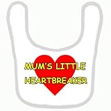 BABY BIB 1009 PINK RIM MUM'S LITTLE HEARTBREAKER QUALITY FUNNY BABY BIB by SIGNS 2 ALL