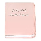CafePress – 私の心、私はon a beach – スーパーソフトベビー毛布、新生児おくるみ ピンク 07927232606832E