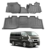 BIGKON 1+2列目フロアマット 適合対応ニッサン NV350 キャラバン E26系専用 2012年6月~現行 日産 NV350 キャラバン E26系専用に最適化されたカスタム3D設計 TPE素材 防水 滑り防止 耐汚れ 全天候仕様 ブラック 4Pセット