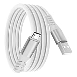 SLuB Micro USB ケーブル【1M】Type A to マイクロタイプB 2A急速充電 USB2.0データ転送 シリコン素材 断線防止 Android 充電コード Type-B PS4 コントローラー充電器 Xperia X/Galaxy S7/Kindle/モバイルバッテリー/加湿器等の各種Micro Type B機器対応 ホワイト