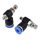 1個入り 空気圧スピードコントローラ チューブ パイプ T型 真鍮継手