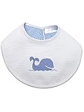 Jacaranda Living Waffle Weave Bib Blue Whale, 11 x 9.5 x 0.5, White by Jacaranda Living