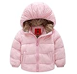 Candykidsカジュアル アウターウエア ベビー服 綿服ジャケット 綿入れコート ジャンパー子供服 上着 女の子 新生児 冬着 (130cm, ピンク)