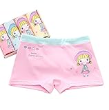快適なコットンリトルガールズパンティーラブリー下着4枚、ランダムな色、スタイルB