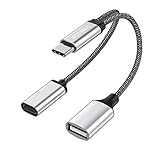 MOSWAG USB C OTGアダプタ USBタイプCスプリッタ USB CメスとUSB Aメス付き Google TV/S21 S20 S20+ Ultra/Google Pixel 5 4 4 XL 3 3 XL/LG V40 V30 G6 G8 対応
