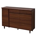 日本製(大川家具) ラウンドエッジウォールナットシリーズ 幅120薄型リビングボード fk0064